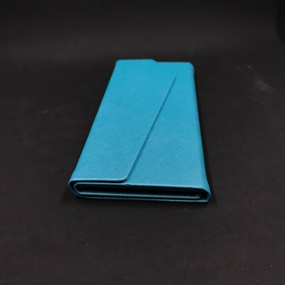 Zenni Aqua/teal/blue sunglass or eyeglass case.  Triangle design, lays flat - Picture 6 of 8